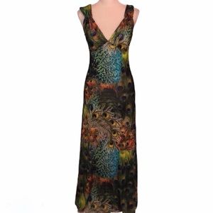 New peacock maxi dress with keyhole back